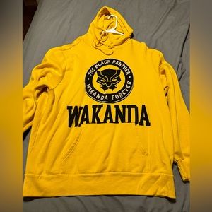 Black Panther Wakanda Forever Hoodie Mens XXL gold